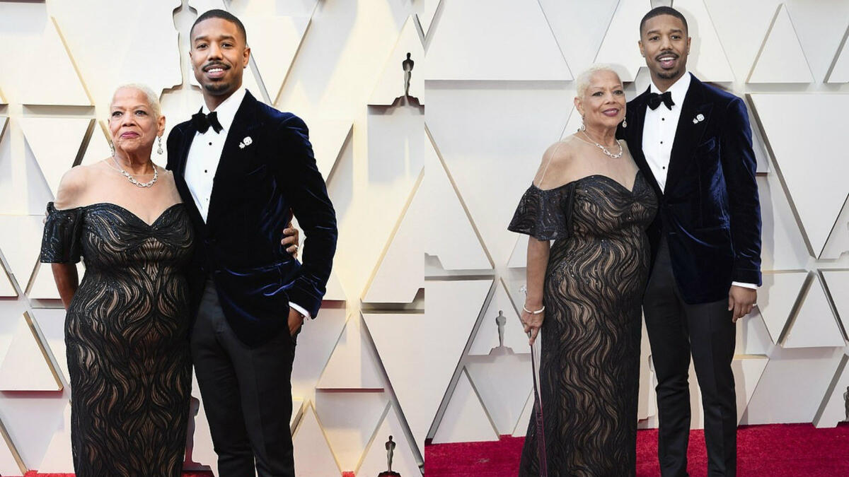 اصطحب النجم الأمريكي "مايكل بي جوردان" بطل فيلم Black Panther والدته "دونا جوردان" إلى السجاده الحمراء.