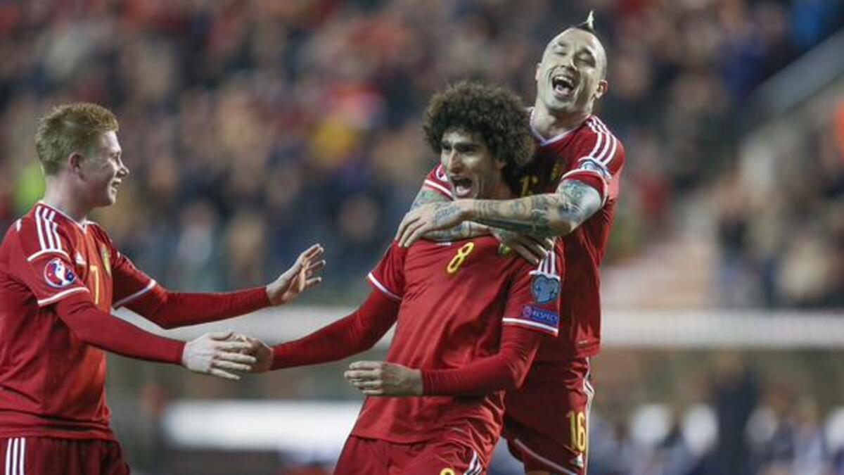 لاعب الوسط البلجيكي مغربي الأصل مروان فيلايني (مانشستر يونايتد)