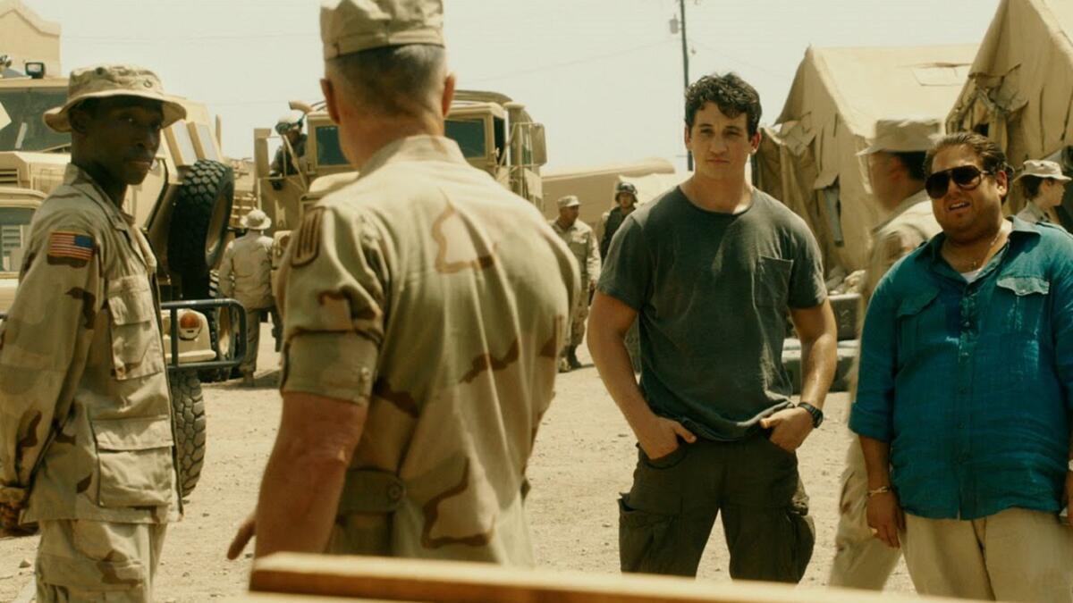 War Dogs” تود فيليبس"عاد مخرجBad Trip  الى قاعات السينما بهذا العمل الكوميدي المقتبس عن قصة حقيقية،وتدور القصة حول بيع أسلحة واستغلال الحرب القائمة في أفغانستان من أجل إبرام صفقة لبيع الأسلحة مع الجيش الأميركي وساعد التصوير في المغرب في خلق ديكور عراقي وأردني