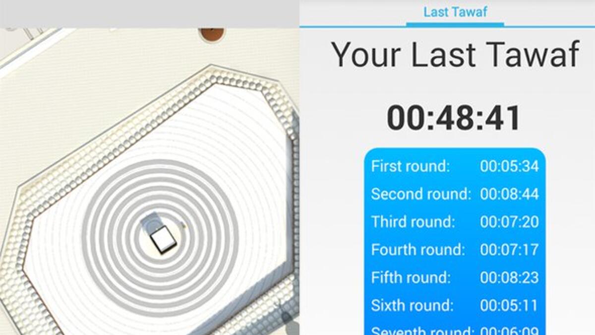 تطبيق طواف: يساعد هذا التطبيق الحجاج على متابعة وحساب عدد الأشواط المكملة عند الطواف. باستخدام الجي بي إس والواي فاي والبلوتوث يتمكن التطبيق من تحديد مكان الحاج ومتابعة حركته ويقوم بتنبيهه عندما يكمل الطواف.