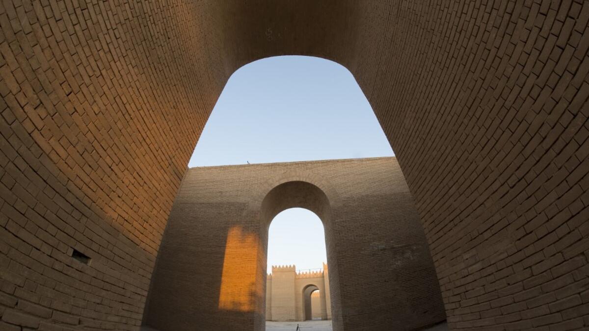 A picture taken on June 29, 2019 shows the Northern Palace at the ancient archaeological site of Babylon, south of the Iraqi capital Baghdad.  Hussein FALEH / AFP