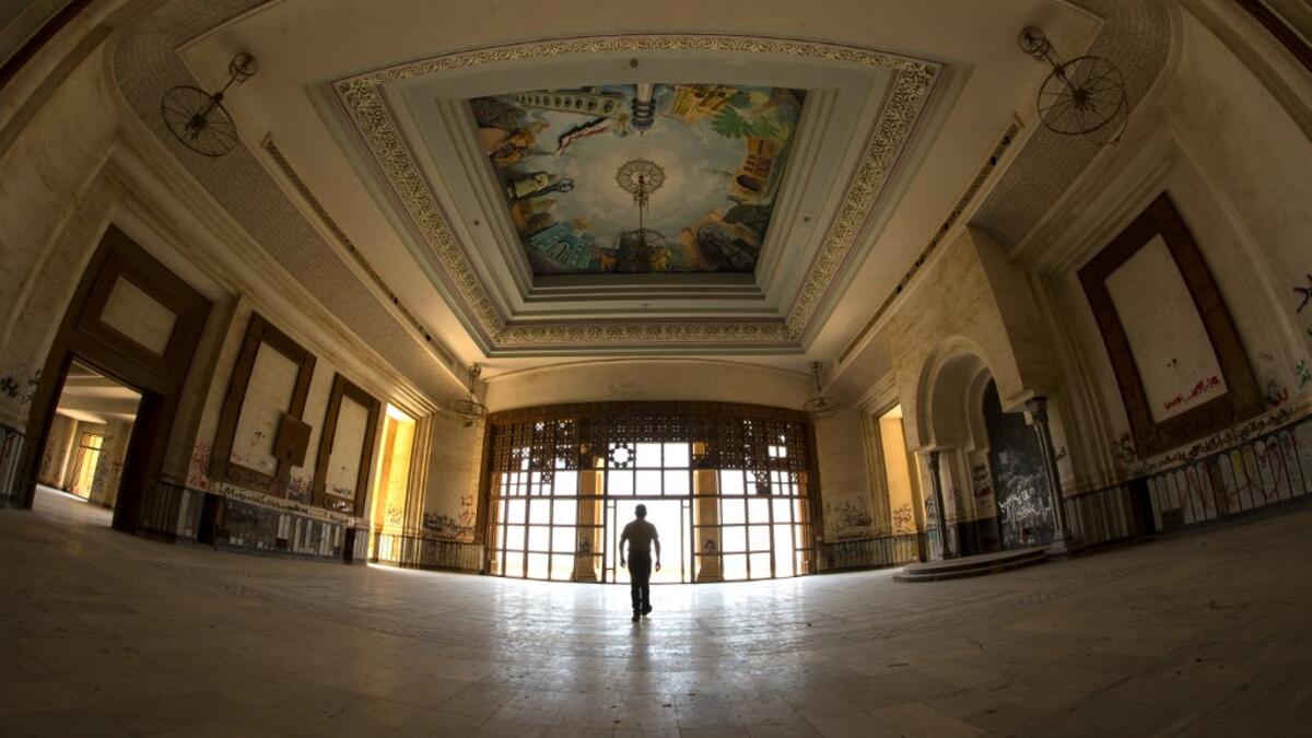 A picture taken on June 29, 2019 shows a partial view of a former palace of deposed Iraqi dictator Saddam Hussein at the ancient archaeological site of Babylon, south of the capital Baghdad.  Hussein FALEH / AFP