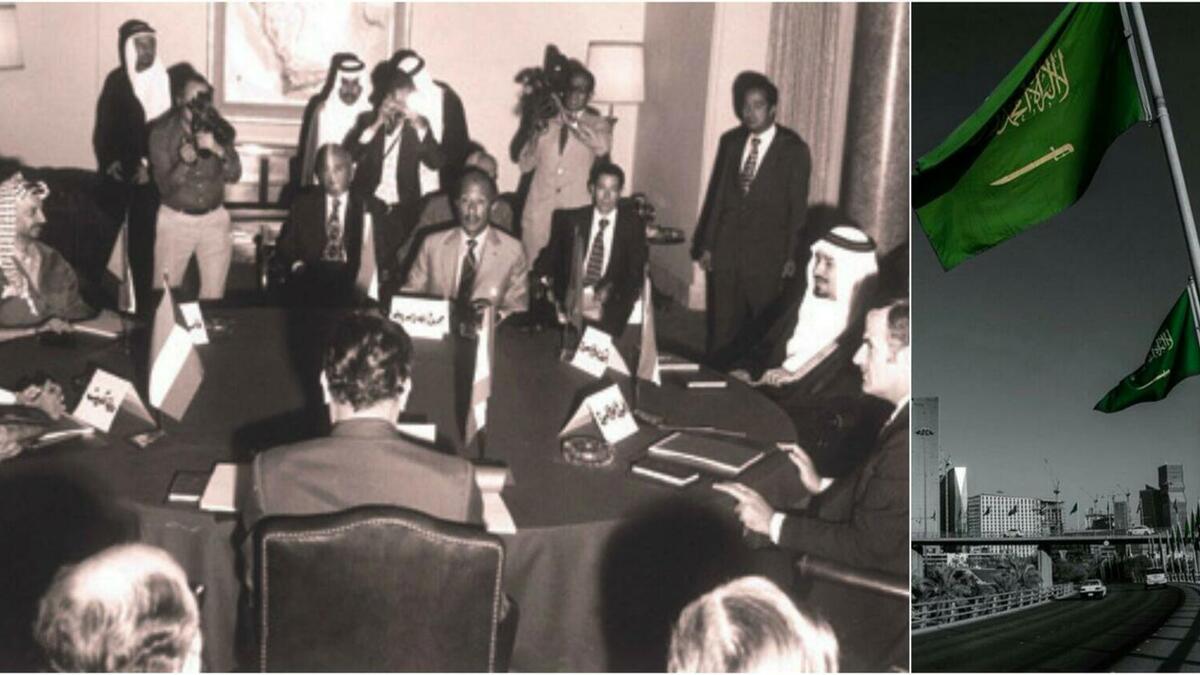 انعقدت في السعودية ثلاث قمم عربية، الأولى في 16 أكتوبر (1974) في الرياض، بدعوة من السعودية والكويت لبحث الأزمة في لبنان ولإيجاد سبل لحلها، ودعت فيها إلى وقف اطلاق النار في لبنان وإعادة الحياة الطبيعية إليه واحترام سيادته.