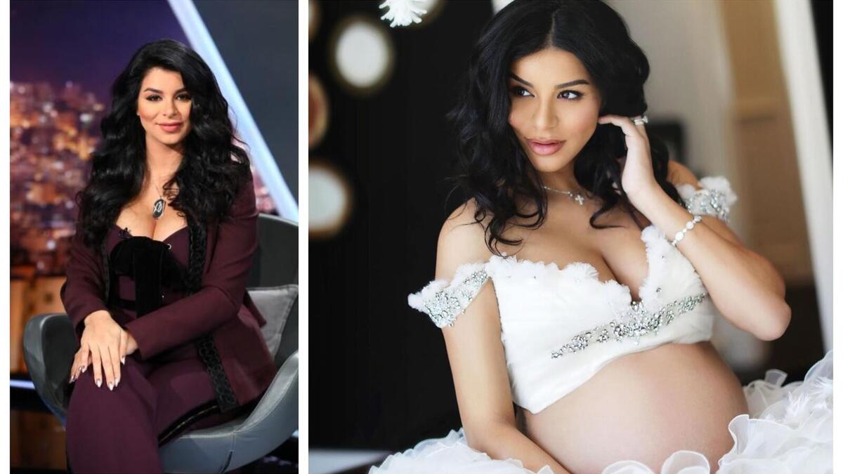 ملكة جمال الولايات المتحدة الأمريكة 2010 اللبنانية ريما فقيه من جلسة تصوير لإبراز حملها الثالث