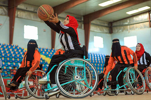 Sana'a: Yemeni Women in Wheelchairs Play Basketball