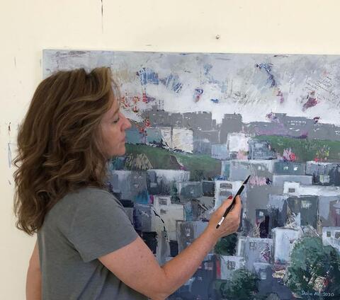 Palestinian-US Artist Discusses His Hand-Embroidered Artwork 'Pebbles on Two Hills'