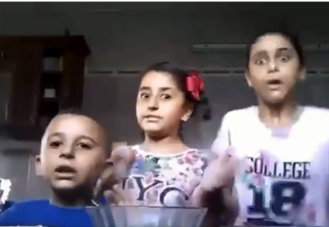 Growing up as a Kid in Palestine! Siblings Terrified by Israeli Attacks While Recording a YouTube Video