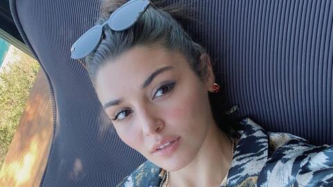 Hande Erçel Parades Her Fit Figure in Green Bikini While Vacationing in Türkbükü (Pictures)