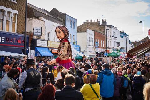 Huge Walking Puppet 'Little Amal' Continues Trip Around UK