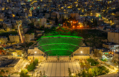 Jordan Lights Roman Amphitheatre For St Patrick’s Day