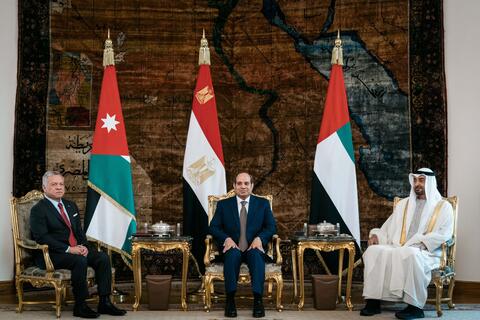 Trilateral Exchange: King Abdullah, Al Sisi, MBZ Meet in Cairo 
