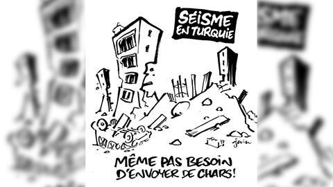 Charlie Hebdo shares racist cartoon on Turkey's earthquake