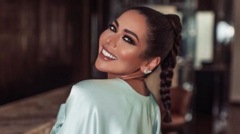 لقاء الخميسي عروسة بالأبيض في عيد ميلادها