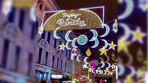 London streets decorated for Ramadan
