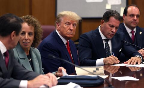 Ex-President Trump enters not-guilty plea at historic trial