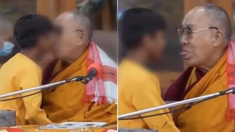 Dalai Lama rebuked after asking boy to 'suck his tongue'