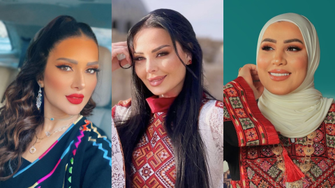 نداء شرارة بفستان توقيع المصمم ليث معلوف في زفاف الأمير الحسين