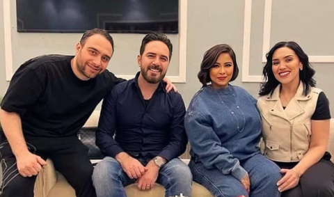 Wael Jassar pictured with Sherine and Hossam