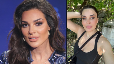 Nadine Nassib Njeim receives a gift from Messi