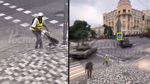 Video of Russian street cleaner goes viral online
