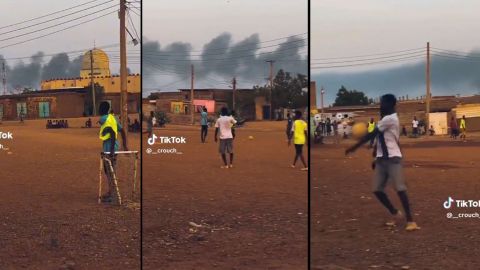 Sudanese boys enjoy football despite clashes