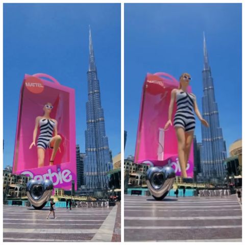 Huge Barbie promotion in front of Burj Khalifa 