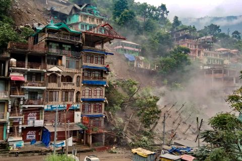 Massive landslides in India, several buildings collapse