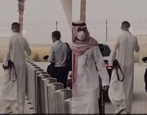 شاهد كريستيانو رونالدو وهو يتجول بالزي السعودي