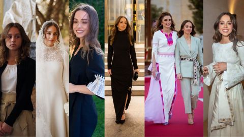 الأميرة إيمان بمعطف عز الدين علايا والأميرة سلمى بمعطف من أرشيف لوي فيوتون