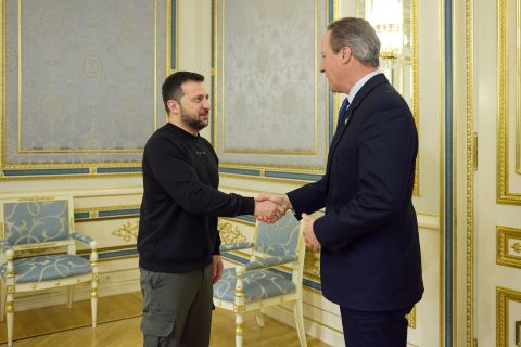 David Cameron meets Ukrainian president Zelenskyy 
