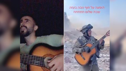 Video: Israeli soldier plays music using Gazan singer's guitar