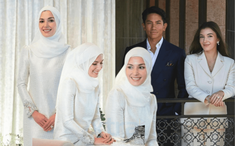 الأمير عبد المتين وعروسه أنيشا في الزفاف الملكي.. شاهدوا الصور