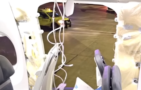 Teacher finds Alaska Airlines plane piece in backyard