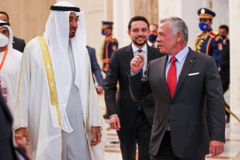 Jordan's King Abdullah receives UAE's Mohammed Bin Zayed