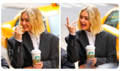 Gigi Hadid drinks Starbucks causing fuss online