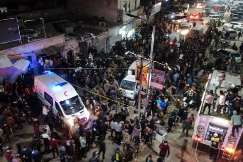 Israeli airstrikes target a building in Mezzeh neighborhood, Damascus