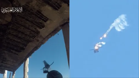 Footage shows Al-Qassam targeting Israeli Apache helicopter and ambush killing 10 soldiers