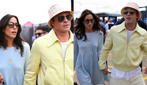 Brad Pitt and Ines de Ramon hold hands at British Grand Prix, embrace their relationship