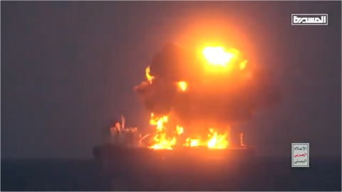 Houthi attack sparks fires on ship in the Red Sea