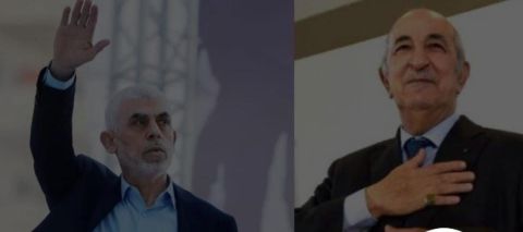السنوار رئيس حماس يهنئ تبون رئيس الجزائر 