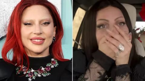 ليدي غاغا تستعرض خاتم خطوبتها الضخم  في برنامج 
