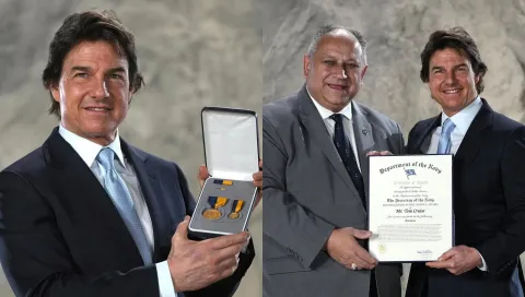 Tom Cruise honored with Navy's Highest Civilian award for outstanding contributions