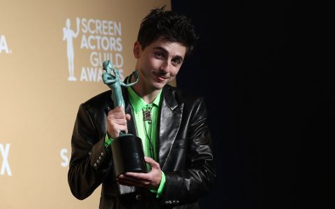 Timothée Chalamet makes SAG award history as youngest best actor winner