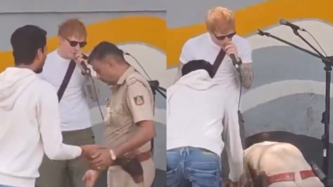 Video: Ed Sheeran's India street performance halted by police