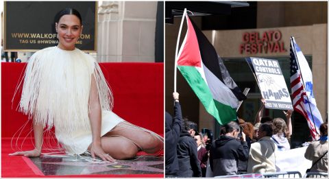 Gal Gadot’s Hollywood walk of fame ceremony disrupted by Pro-Israeli and Pro-Palestinian protesters