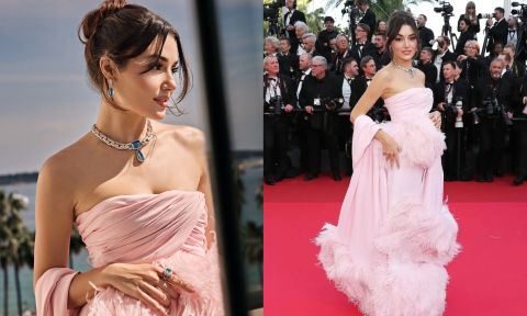 Hande Erçel Stuns in Pink Giambattista Valli Gown at Cannes 2025