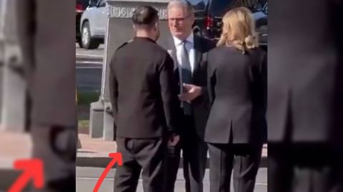 Did Zelensky wear his pants backwards during Macron, Starmer meeting?