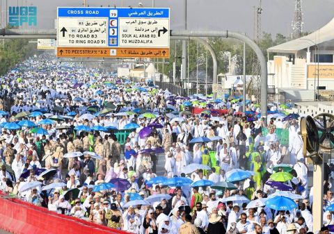 انخفاض بنسبة 90% من الإجهاد الحراري.. نفرة الحجيج