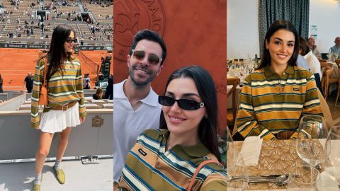 Hande Erçel and Hakan Sabancı step out in style at French open 2025 final
