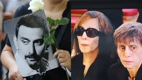 Fairouz attends the funeral of Ziad Rahbani in Beirut